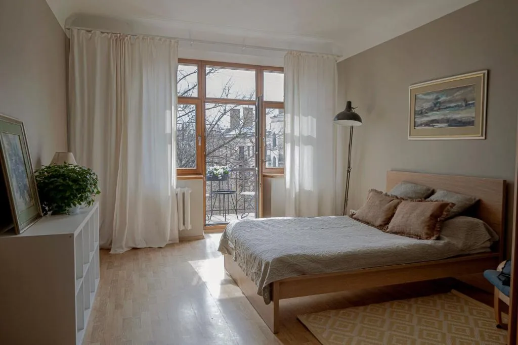 Image of Sunny Apartment in the Art Nouveau District with Balcony