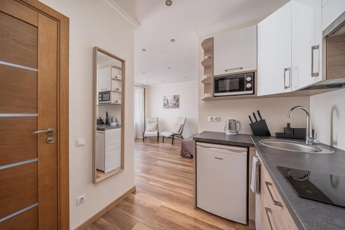 Image 2 of Top-Floor Studio with Courtyard View in UNESCO Area, Murnieku street Residence